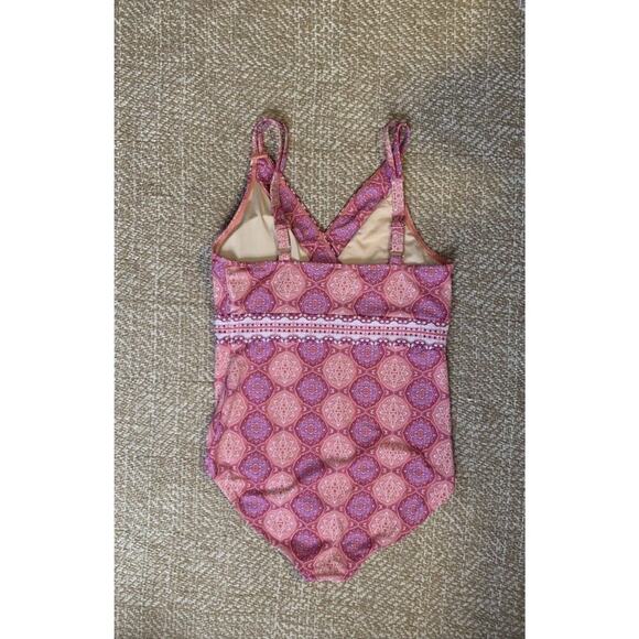 Cabana Life Talbots Pink Halter One Piece Halter Pink Sunrise Plaid Swimsuit Lg - Picture 2 of 7